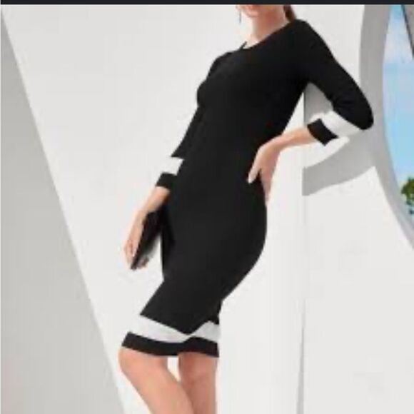 Venus Ribbed Sweater Dress Sz S - Picture 2 of 9